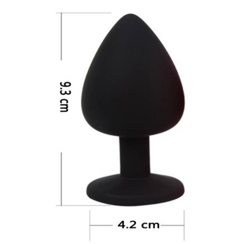 Plug anal kit joyas silicona negro