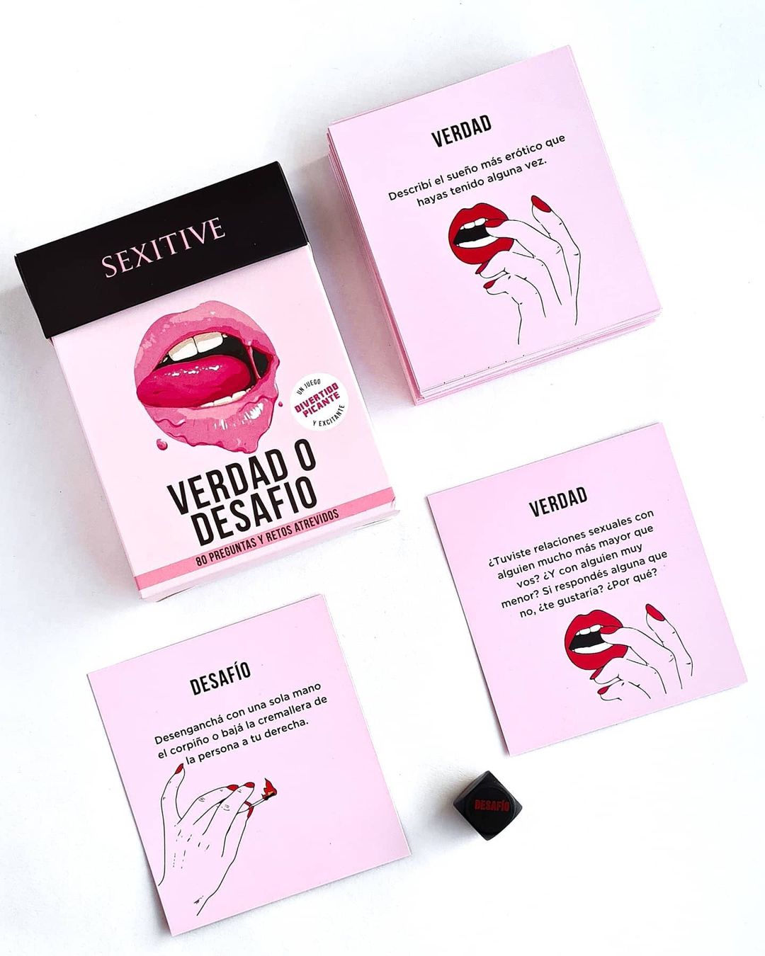 JUEGO VERDAD DESAFIO: contiene 80 cartas + 1 dado