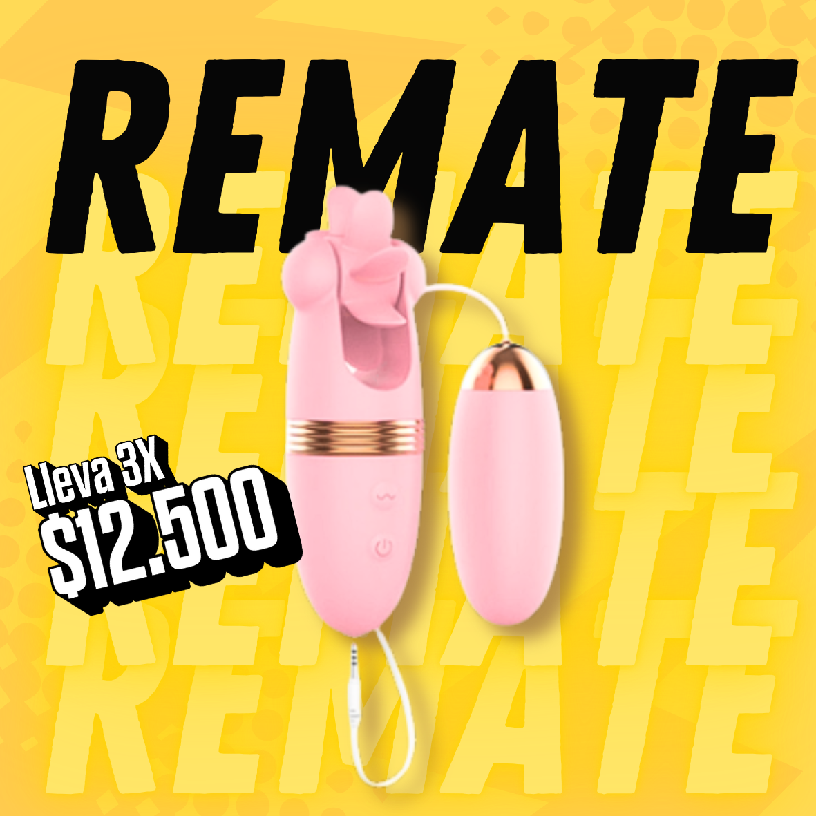 Vibrador con Huevo Rosado LILO LL-A1912 OUTLET / 3 uds - Remolino