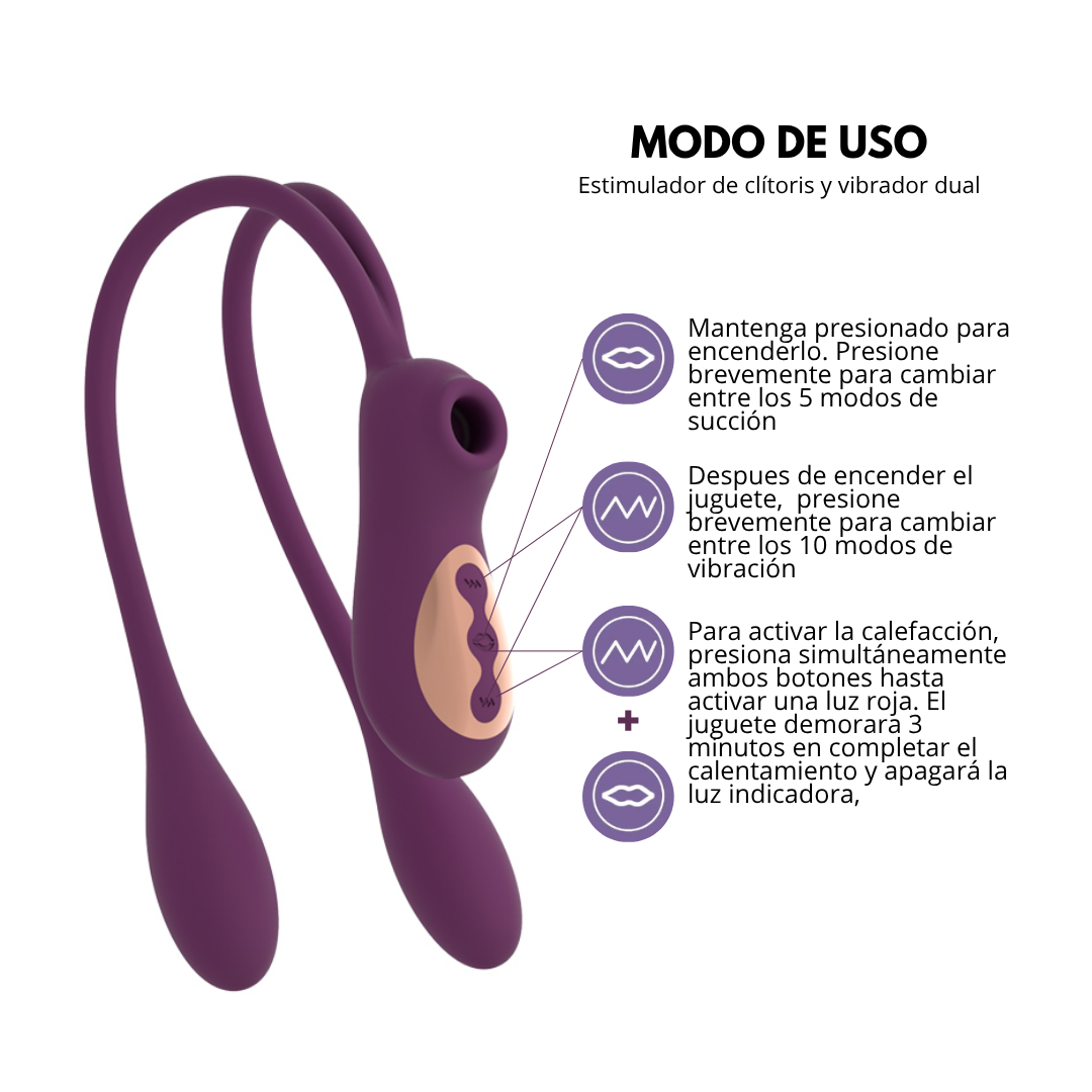 Succionador y vibrador doble BunnyDuo AVB319PU
