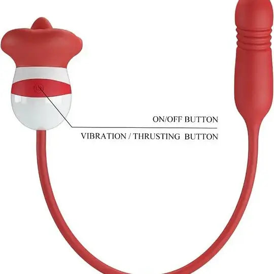 Vibrador percutor con lengua y labios adicional