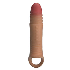 Funda Extensora de Pene con Vibración – Realista, Elástica y Texturizada (22 cm)
