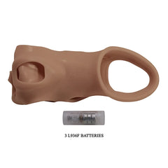 Funda Extensora de Pene con Vibración – Realista, Elástica y Texturizada (22 cm)