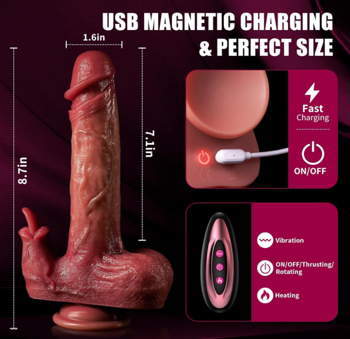 Dildo vibrador y telescópico hiperrealista TORERO