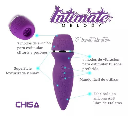 Vibrador Succionador G Intimate Melody, Explora el Placer Íntimo.