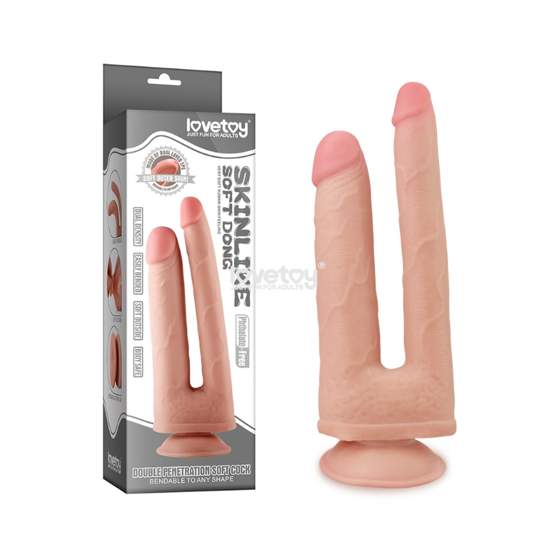 Doble Placer, Dildo Doble en Dos Tamaños Realistas para Momentos Intensos