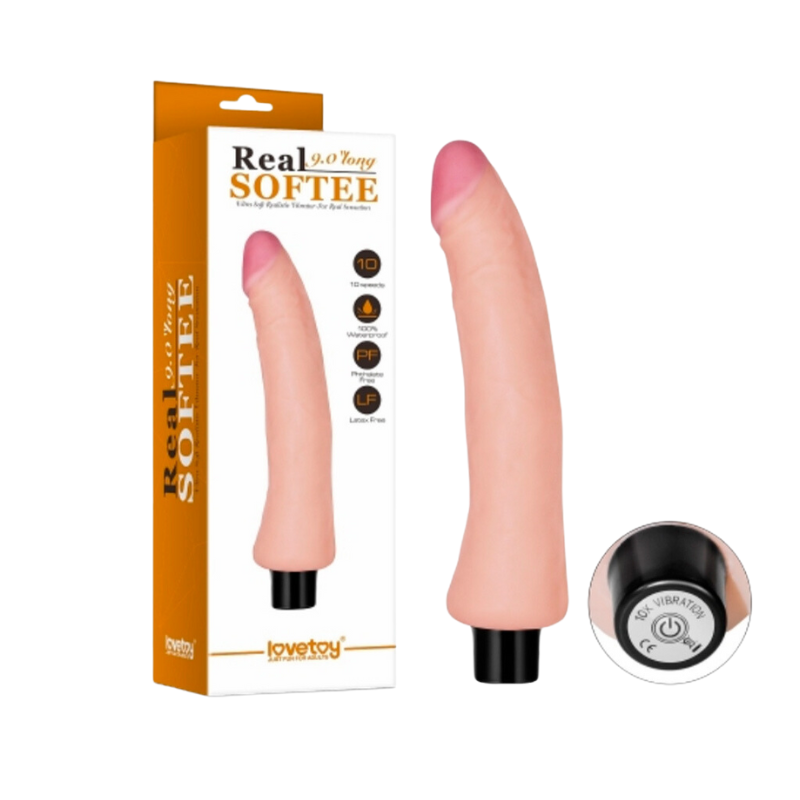Dildo Vibrador 23 cm RealSoftee LOVETOY, Placer Realista y Potente Vibración