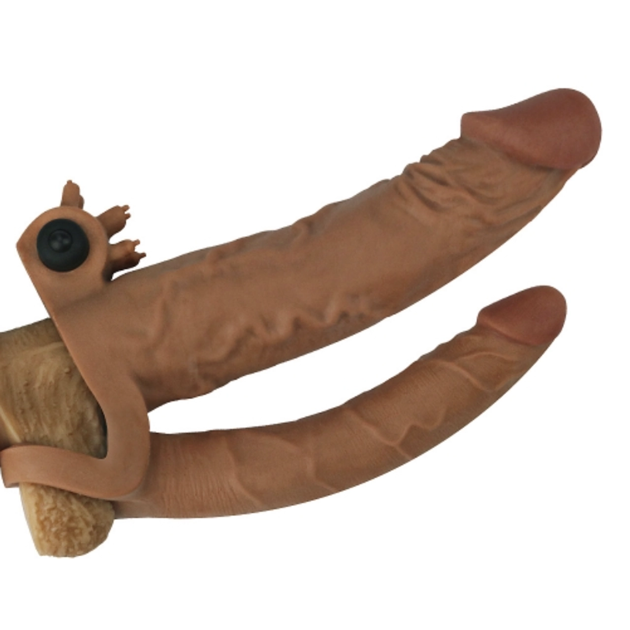 Funda para pene vibratoria doble Pleasure X Tender +5cm LOVETOY LV314101