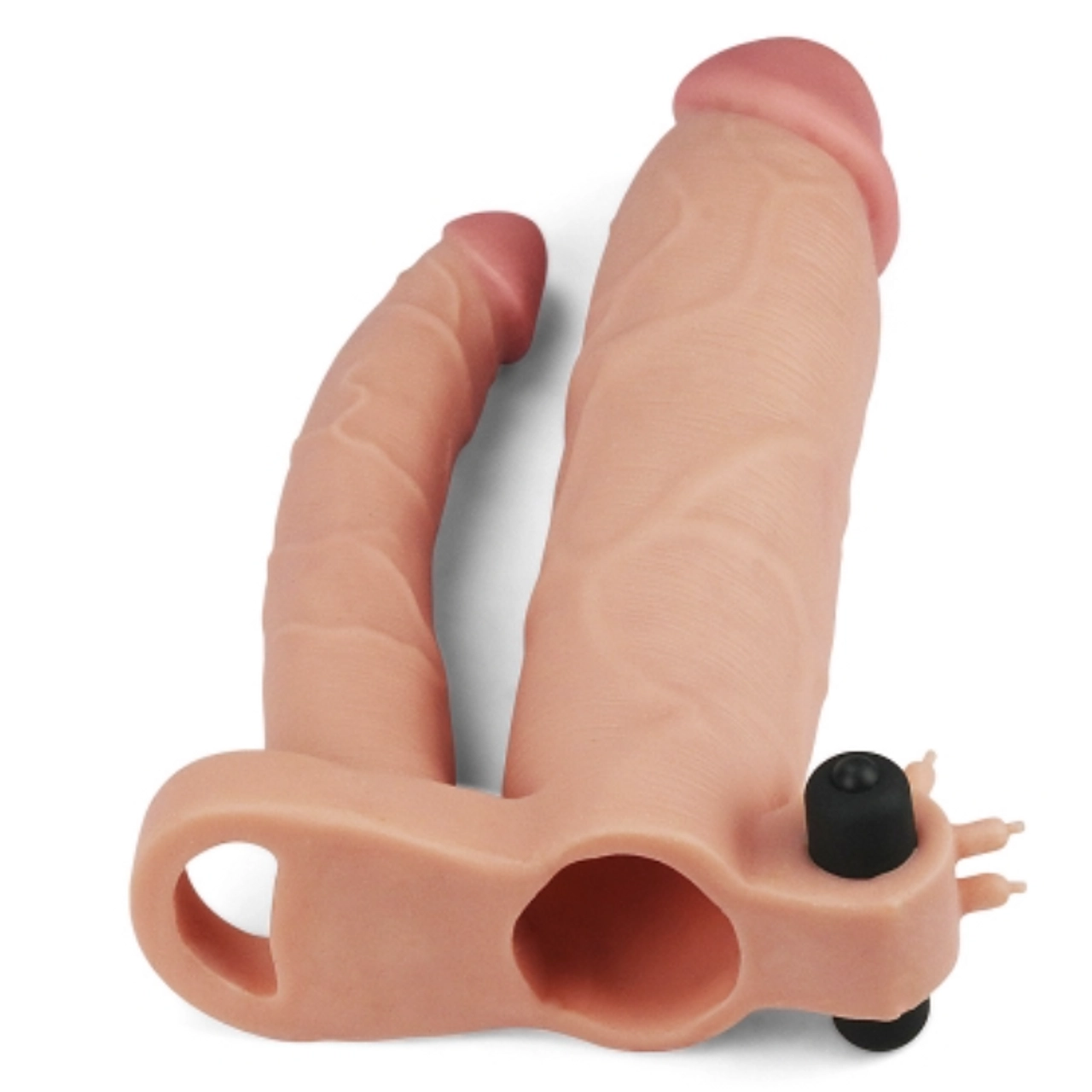 Funda para pene vibratoria doble Pleasure X Tender +5cm LOVETOY LV314102