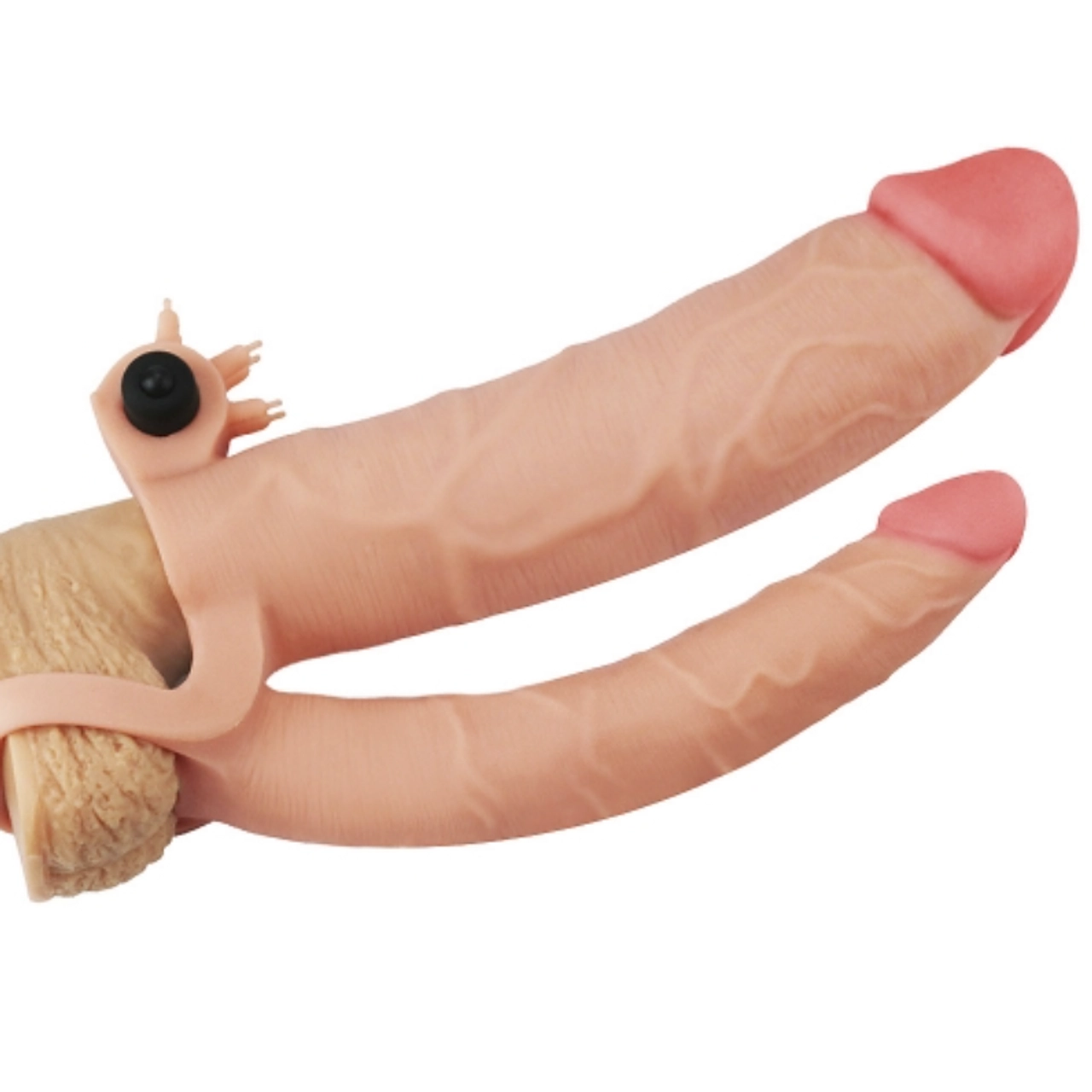 Funda para pene vibratoria doble Pleasure X Tender +5cm LOVETOY LV314102