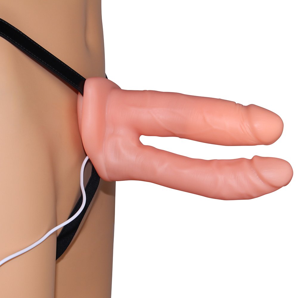 Arnés sexual funda doble y vibración Hollow LOVETOY LV3006
