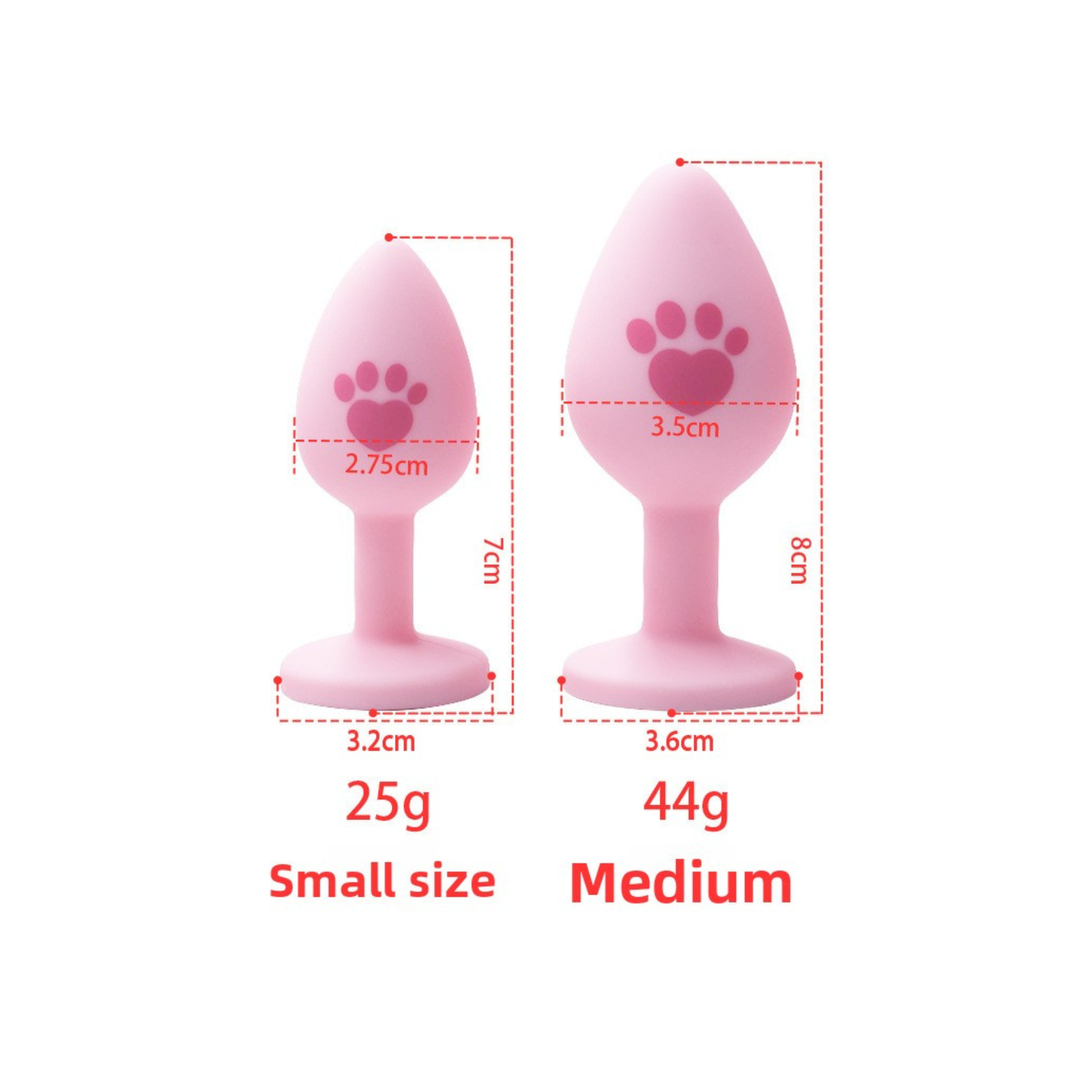 Plug silicona con joya Patita Talla S JX-A070S