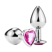 Plug metálico con joya Corazón Talla M W-051M