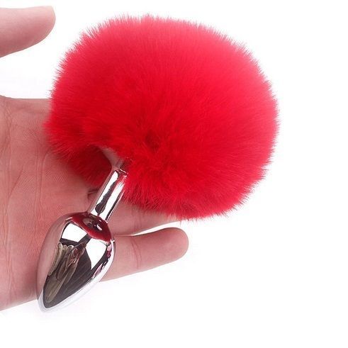 Dilatador Anal Metálico Pequeño Con Pompón variados colores