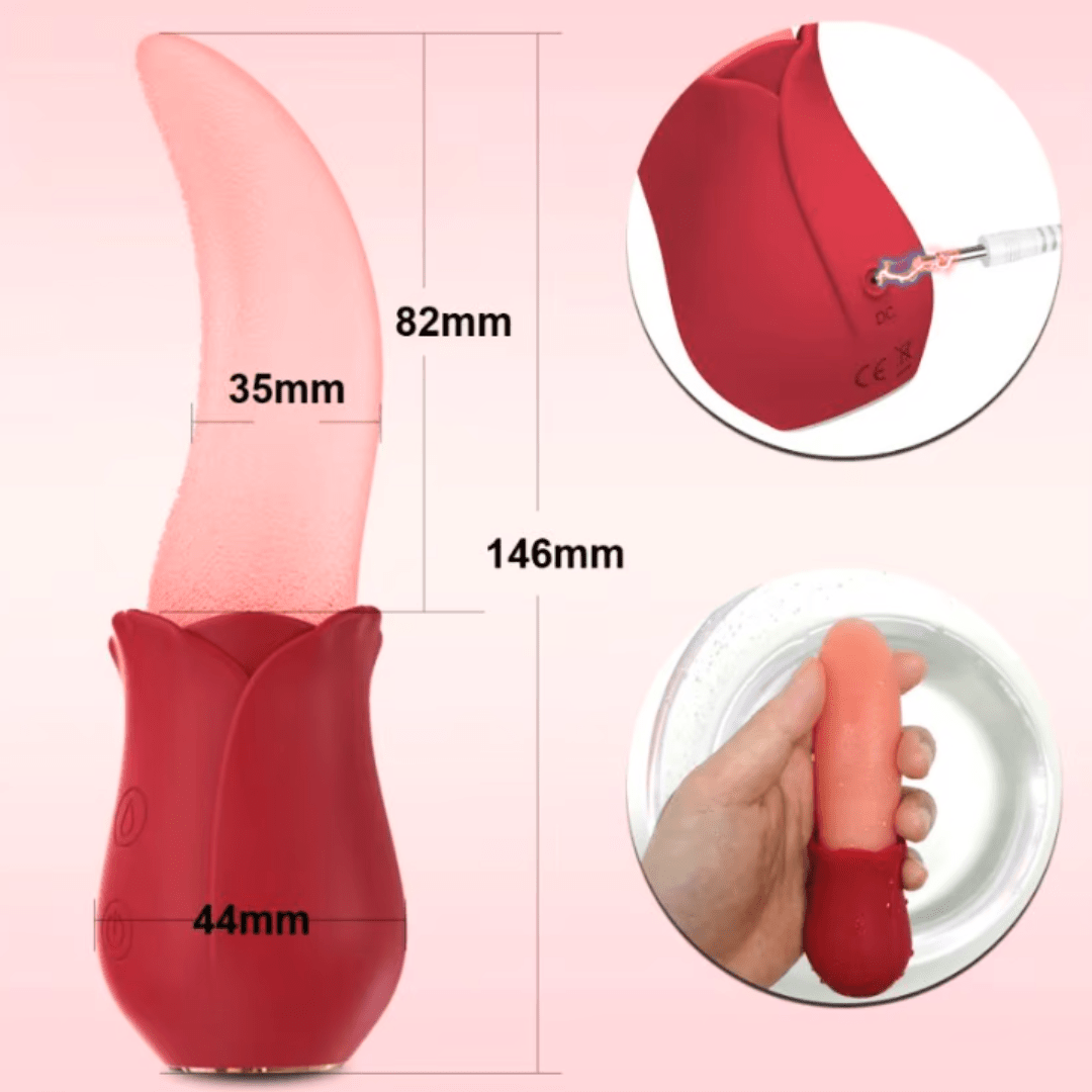 Rosa vibradora con lengua LickMe MF1028