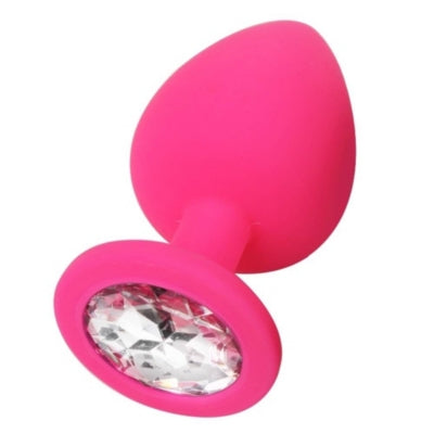 Plug anal kit joyas silicona fucsia
