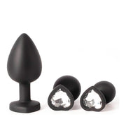 Plug anal kit joyas silicona negro