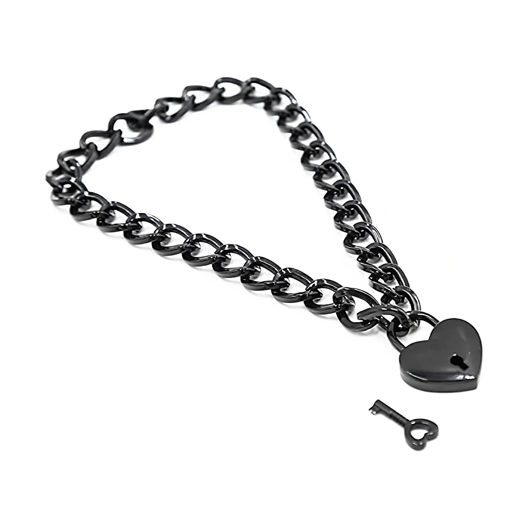 Collar candado de corazón