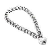 Collar candado de corazón RYWC-250 OUTLET / 10 uds - Plata