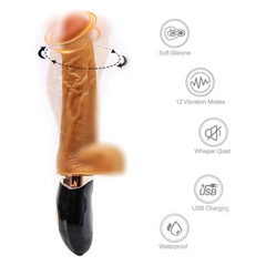 Dildo vibrador hiperrealista con rotación