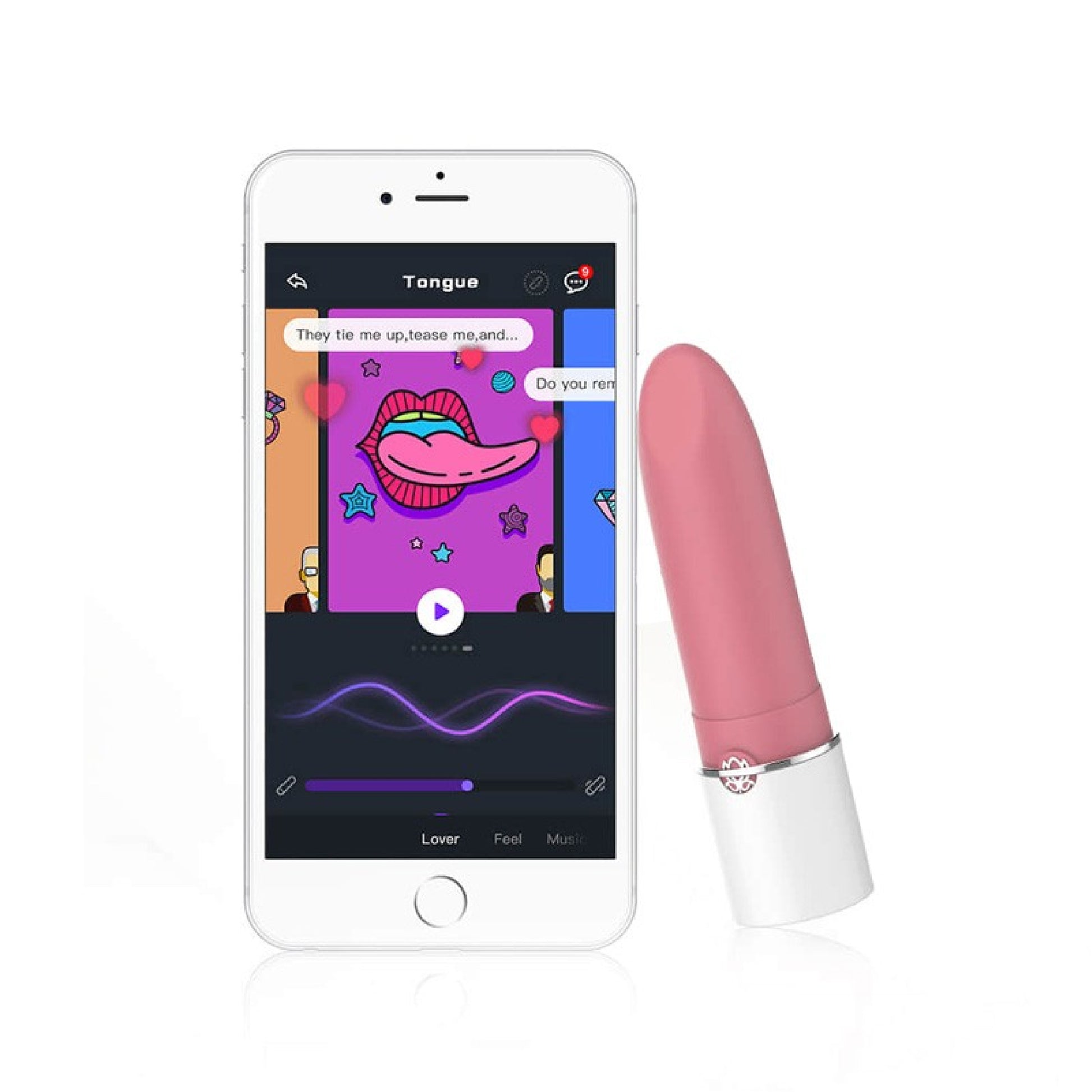 Bala vibradora Magic Lotos con control por app y diseño de labial