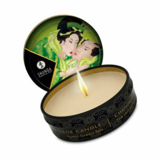 Vela Shunga de té verde tamaño mini para masajes