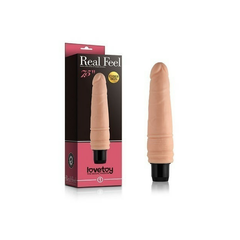 Dildo vibrador Real Feel 19 cm con textura realista y vibración potente