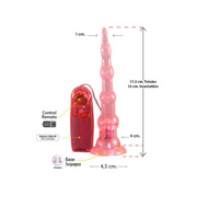 Dilatador y vibrador anal de esferas inexpulsable con base