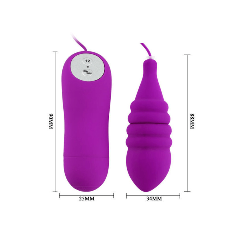 Vibrador Pleasure Shell Morado dimensiones