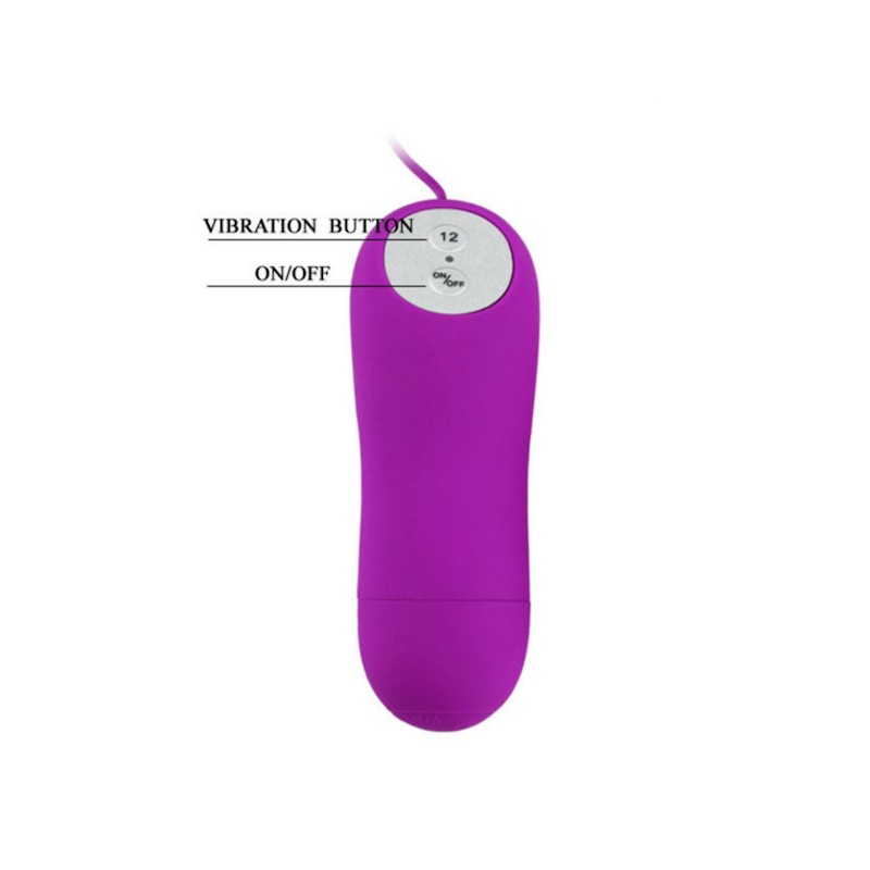 Vibrador Pleasure Shell Morado indicación de botones