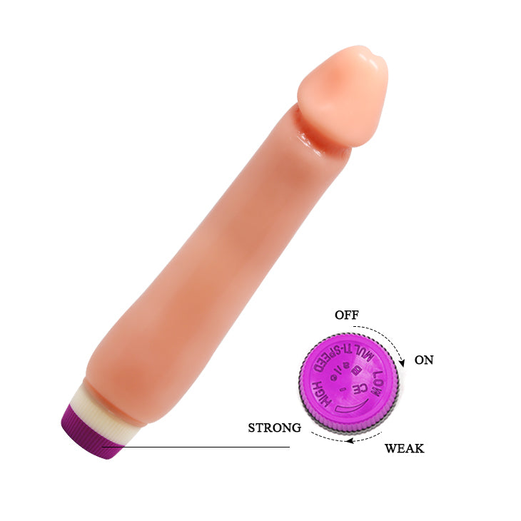 Vibrador recto liso realista color piel 24 cm