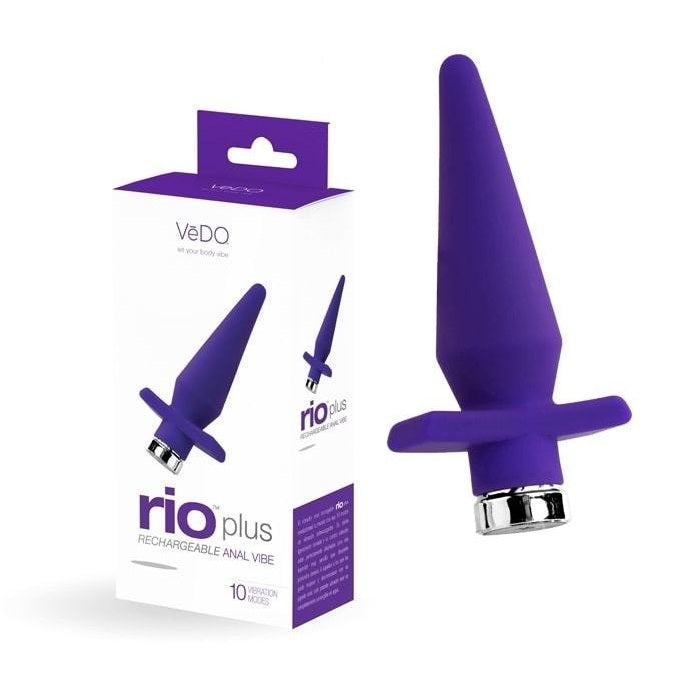 Caja de Vibrador Anal Río de Color Morado 10 Velocidades