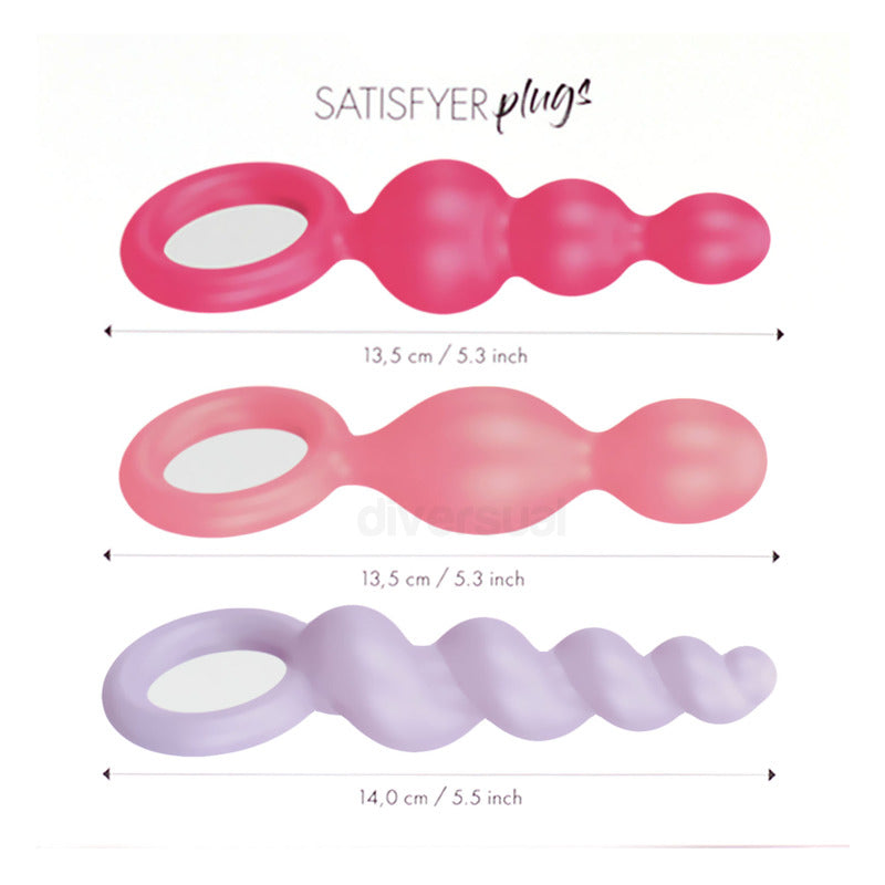 Set de 3 plugs anales Satisfyer de colores