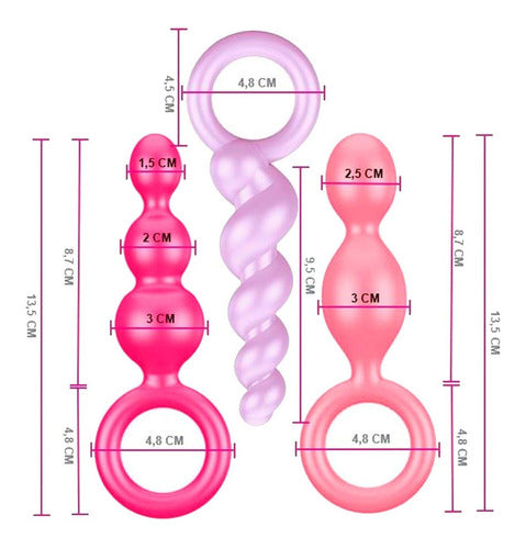 Set de 3 plugs anales Satisfyer de colores