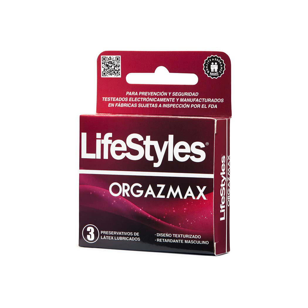Preservativos con Retardante Orgazmax Lifestyles pack de 3