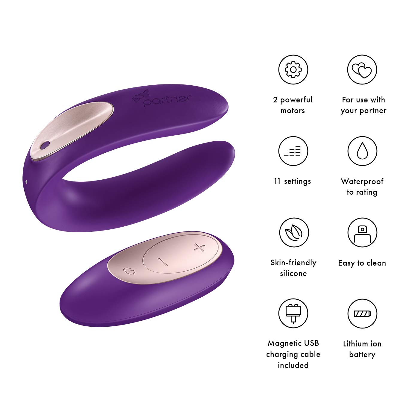 Vibrador Satisfyer Partner Plus con control remoto