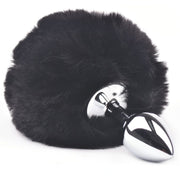 Dilatador Anal Metálico Pequeño Con Pompón Negro