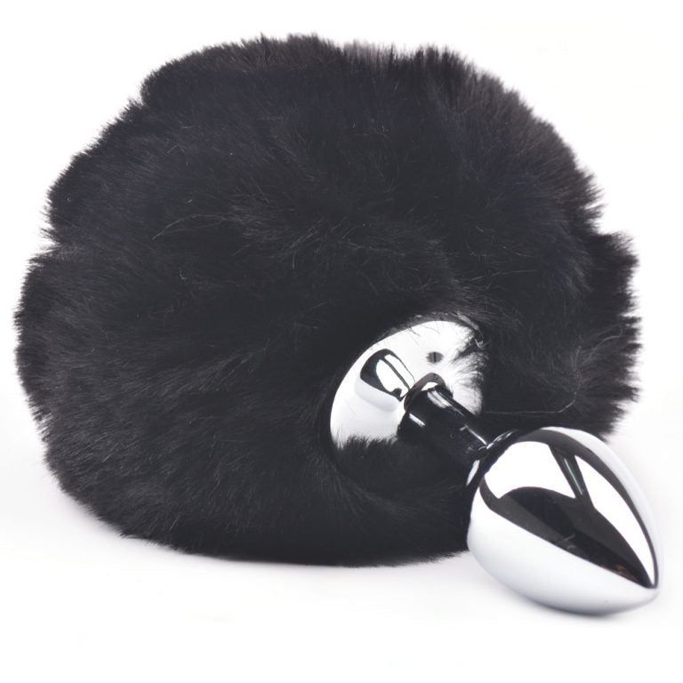 Dilatador Anal Metálico Pequeño Con Pompón Negro