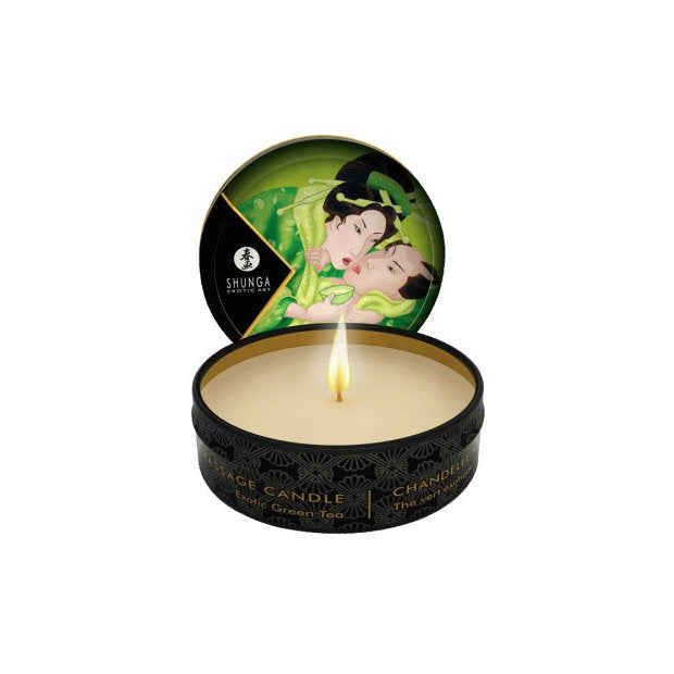 Vela Shunga de té verde tamaño mini para masajes